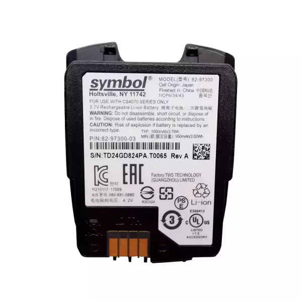 Original battery for Motorola Symbol CS4070,ZEBRA 82-97300,82-97300-02