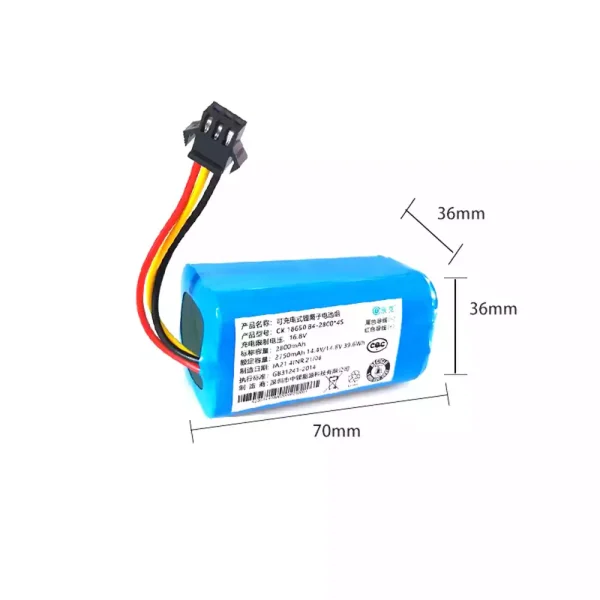 High Quality Battery For Robot Vacuum cleaner KONKA KC-V1,TCL TSR-JM01A HYUNDAI QC-XC3732 - Image 2