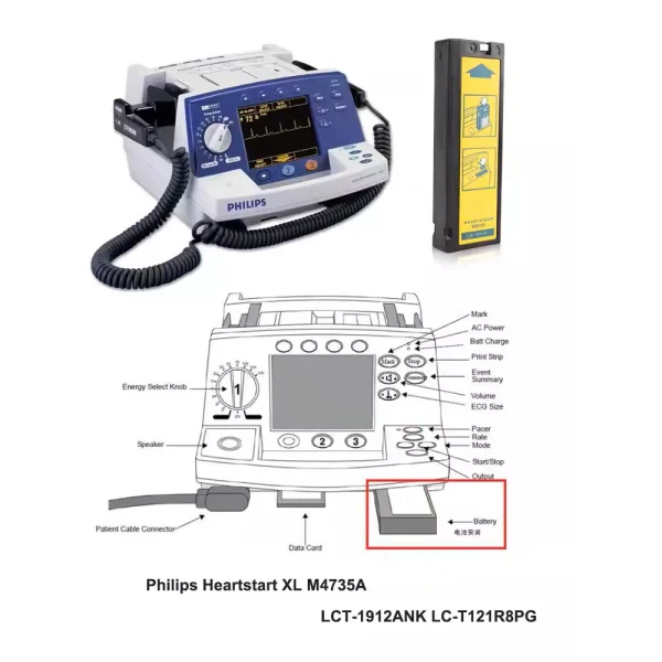 Original battery for Philips Heartstart M4735A M3516A LCT-1912ANK LC-T121R8PG - Image 4