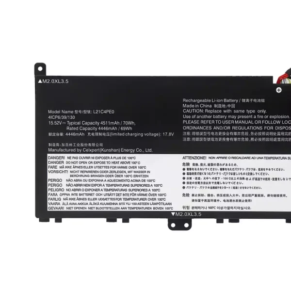 Original laptop battery for Lenovo L21C4PE0 L21D4PE0 L21M4PE0 L21M4PC7 L21C4PC7 L21C4PC4 - Image 3