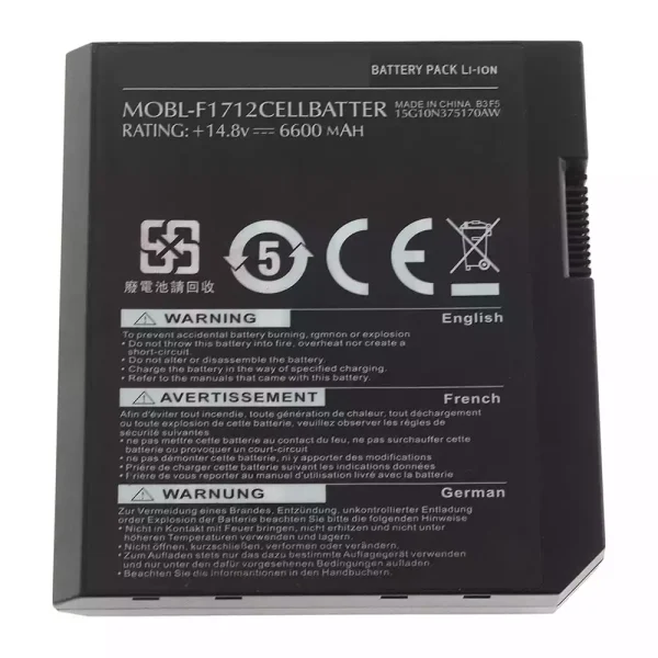 Original laptop battery for DELL Alienware M17x L062056 MOBL-F1712CELL