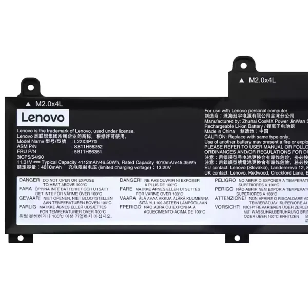 Original laptop battery for LENOVO L22B3P70 L22X3P70 L22M3P70 - Image 3