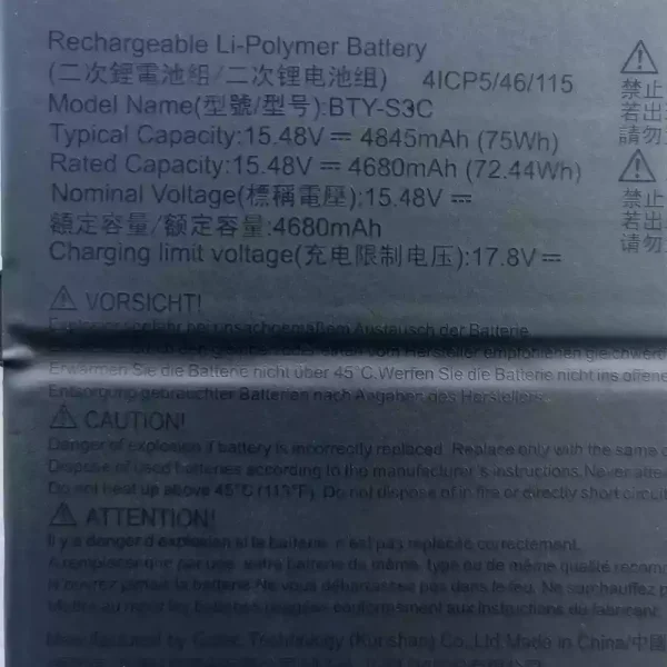 Original laptop battery for MSI BTY-S3C - Image 3