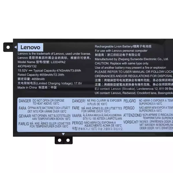 Original laptop battery for LENOVO L22C4PA2 L22D4PA2 L22M4PA2 - Image 3