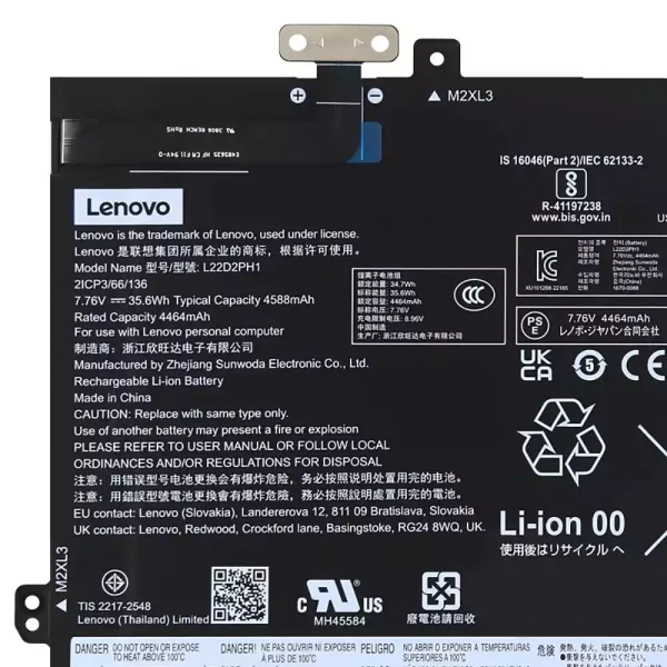 Original laptop battery for LENOVO L22B2PH1 L22D2PH1 - Image 3
