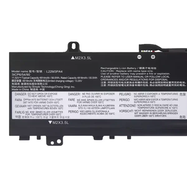 Original laptop battery for LENOVO L22M3PA4 L22B3PA4 L22C3PA4 L22B3PA3 L22C3PA3 L22M3PA3 - Image 3