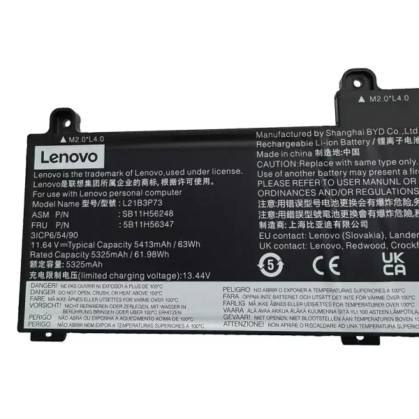 Original laptop battery for LENOVO L21B3P73 SB10W52010 5B10W51909 - Image 3