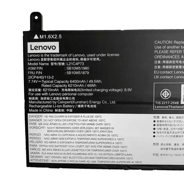 Original laptop battery for LENOVO L21M4P73 L21C4P73 - Image 2