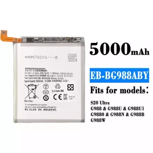 Replacement battery EB-BG988ABY for Samsung S20 Ultra