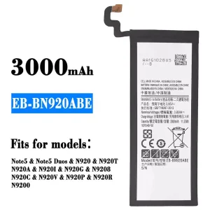 Replacement battery EB-BN920ABE for Samsung note 5/Note 5 Duos