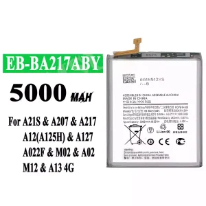 Replacement battery EB-BA217ABY for Samsung A21S/A207/A217/A12(A125H)/A127/A022F/M02/A02/M12/A13 4G