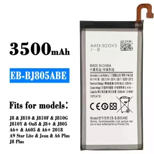 Replacement battery EB-BJ805ABE for Samsung J8/J810/J810F/J810G/J810Y/On8/J8+/J805/A6+/A605/A6+ 2018/A9 Star Lite/Jean/A6 Plus/J8 Plus
