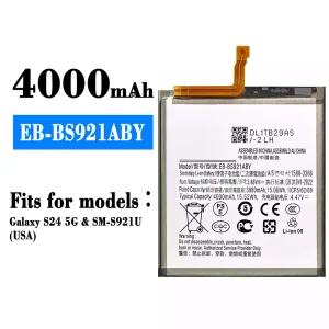 Replacement battery EB-BS921ABY for Samsung Galaxy S24 5G