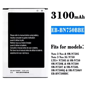Replacement battery EB-BN750BBE EB-BN750BBC for Samsung Note 3 Neo