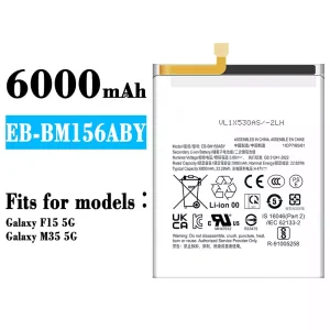 Replacement battery EB-BM156ABY for Samsung Galaxy F15 5G/Galaxy M35 5G