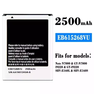 Replacement battery EB615268VU for Samsung Note N7000