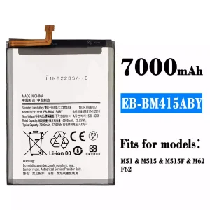 Replacement battery EB-BM415ABY for Samsung M51,M62,F62