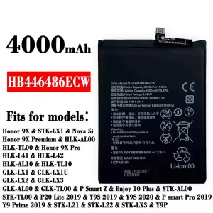 Replacement battery HB446486ECW for HUAWEI Honor 9X/Honor 9X Pro