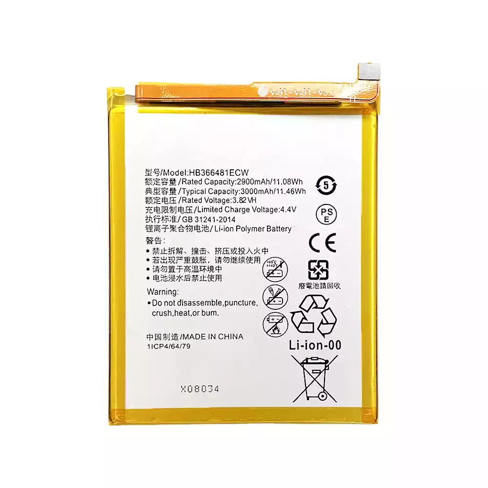 Replacement battery HB366481ECW for HUAWEI P9 / P8 Lite 2017 / P9 Lite 2017 / Honor 8 Lite / Honor 7C /Enjoy 8 2018 / Honor 7A / 7A Pro / Honor 9 / Honor 6C Pro / Honor 5C / Honor 7 Lite 2016 / GT3 2016 / G9 / P20 mini - Image 4