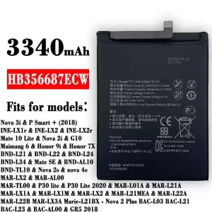 Replacement battery HB356687ECW for HUAWEI Nova 3i / Mate 10 Lite / Nova 2i / Honor 9i / Honor 7X / Nova 2s / nova 4e/P30 lite / P30 Lite 2020 /