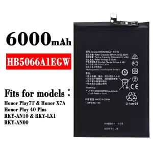 Replacement battery HB5066A1EGW for HUAWEI Honor Play 7T/ Honor X7A/Honor Play 40 Plus