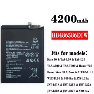 Replacement battery HB486586ECW for HUAWEI Mate 30 / Honor V30 /Honor View 30 / Nova 6 / P40 lite / V30 Pro