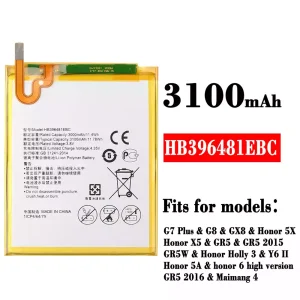 Replacement battery HB396481EBC for HUAWEI G7 Plus / G8 / GX8 / Honor 5X / Honor X5 / Honor 5A