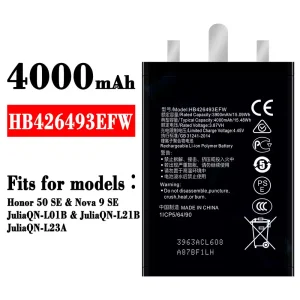 Replacement battery HB426493EFW for HUAWEI Honor 50 SE / Nova 9 SE