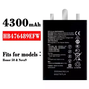 Replacement battery HB476489EFW for HUAWEI Honor 50 / Nova 9