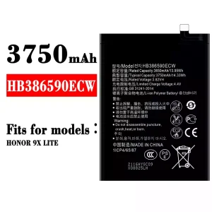 Replacement battery HB386590ECW for HUAWEI HONOR 9X LITE