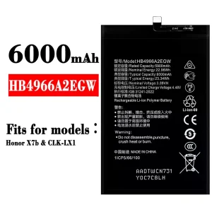 Replacement battery HB4966A2EGW for HUAWEI Honor X7b
