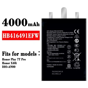Replacement battery HB416491EFW for HUAWEI Honor Play 7T Pro / Honor X40i
