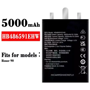 Replacement battery HB486591EHW for HUAWEI Honor 90