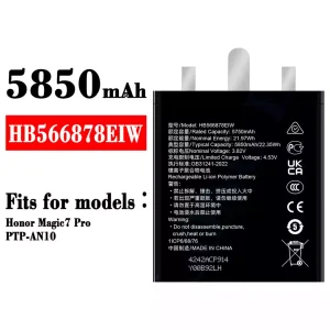 Replacement battery HB566878EIW for HUAWEI Honor Magic 7 Pro