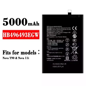 Replacement battery HB496493EGW for HUAWEI Nova Y90/Nova 11i