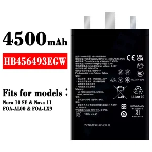 Replacement battery HB456493EGW for HUAWEI Nova 10 SE/ Nova 11