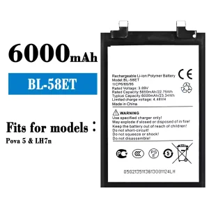 Replacement battery BL-58ET for Tecno Pova 5