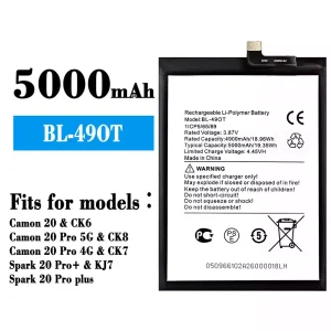 Replacement battery BL-49OT for Tecno Camon 20 / Camon 20 Pro 5G  / Camon 20 Pro 4G / Spark 20 Pro+ / Spark 20 Pro plus