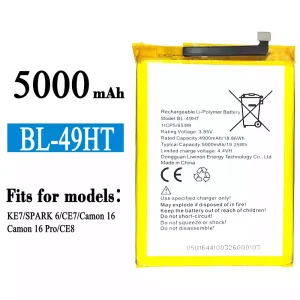 Replacement battery BL-49HT for Tecno KE7 / SPARK 6 / Camon 16 /Camon 16 Pro