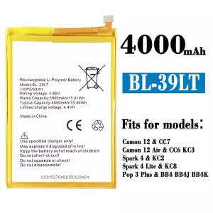 Replacement battery BL-39LT for Tecno Camon 12 / Camon 12 Air / Spark 4 / Spark 4 Lite / Pop 3 Plus