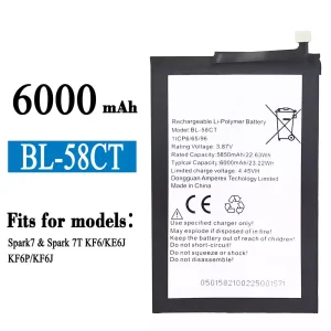 Replacement battery BL-58CT for Tecno Spark7 / Spark 7T