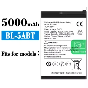 Replacement battery BL-5ABT for Tecno