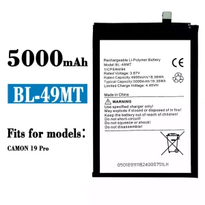 Replacement battery BL-49MT for Tecno Camon 19 Pro