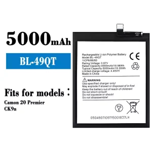 Replacement battery BL-49QT for Tecno Camon 20 Premier