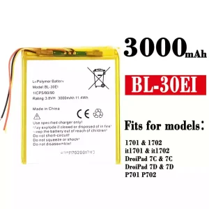 Replacement battery BL-30EI for Tecno 1701 / 1702 / it1701 / it1702 / DroiPad 7C / 7C / DroiPad 7D / 7D / P701 / P702