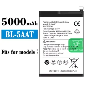 Replacement battery BL-5AAT for Tecno