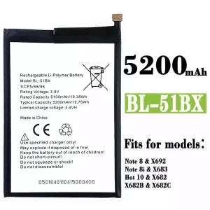 Replacement battery BL-51BX for Infinix Note 8 / Note 8i / Hot 10