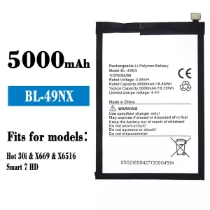 Replacement battery BL-49NX for Infinix Hot 30i / Smart 7 HD