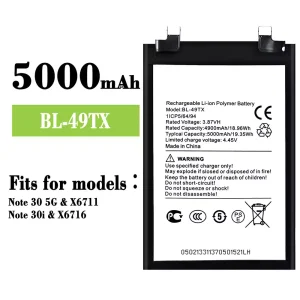 Replacement battery BL-49TX for Infinix Note 30 5G / Note 30i
