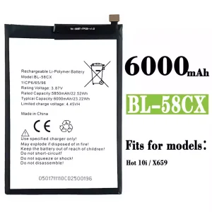 Replacement battery BL-58CX for Infinix Hot 10i